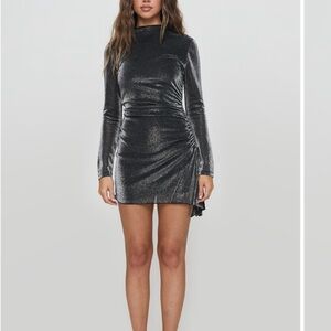 Princess Polly Black Metallic Dress Size 8